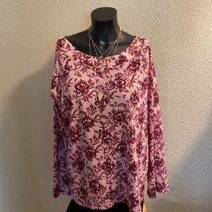 Venezia Pink/Maroon Floral Off Shoulder Blouse